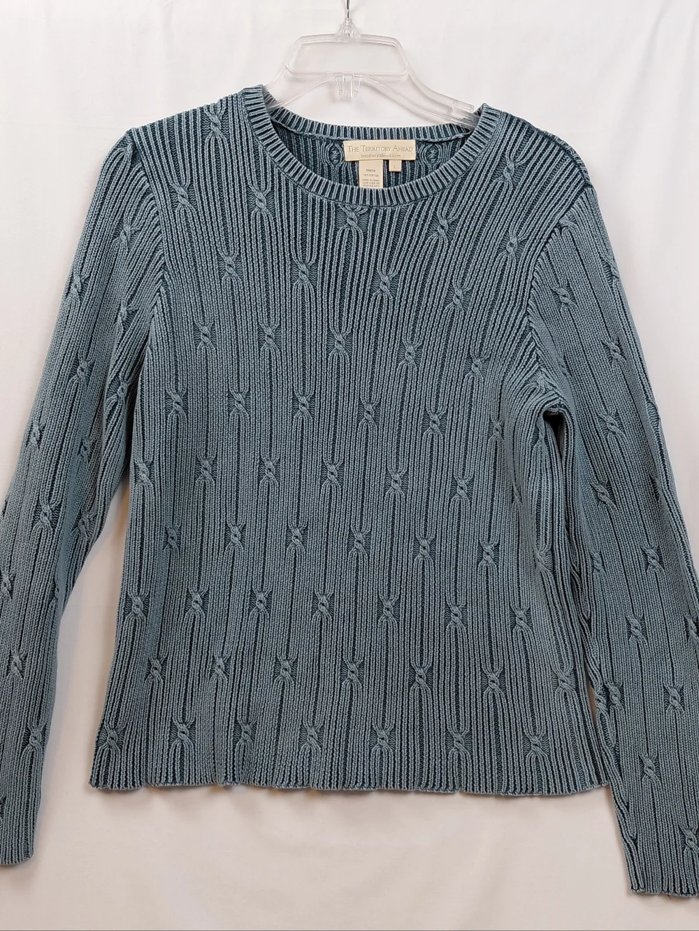 The Territory Ahead‎ Cotton Sweater Women's Size Large Cable Knit 100% Cotton
